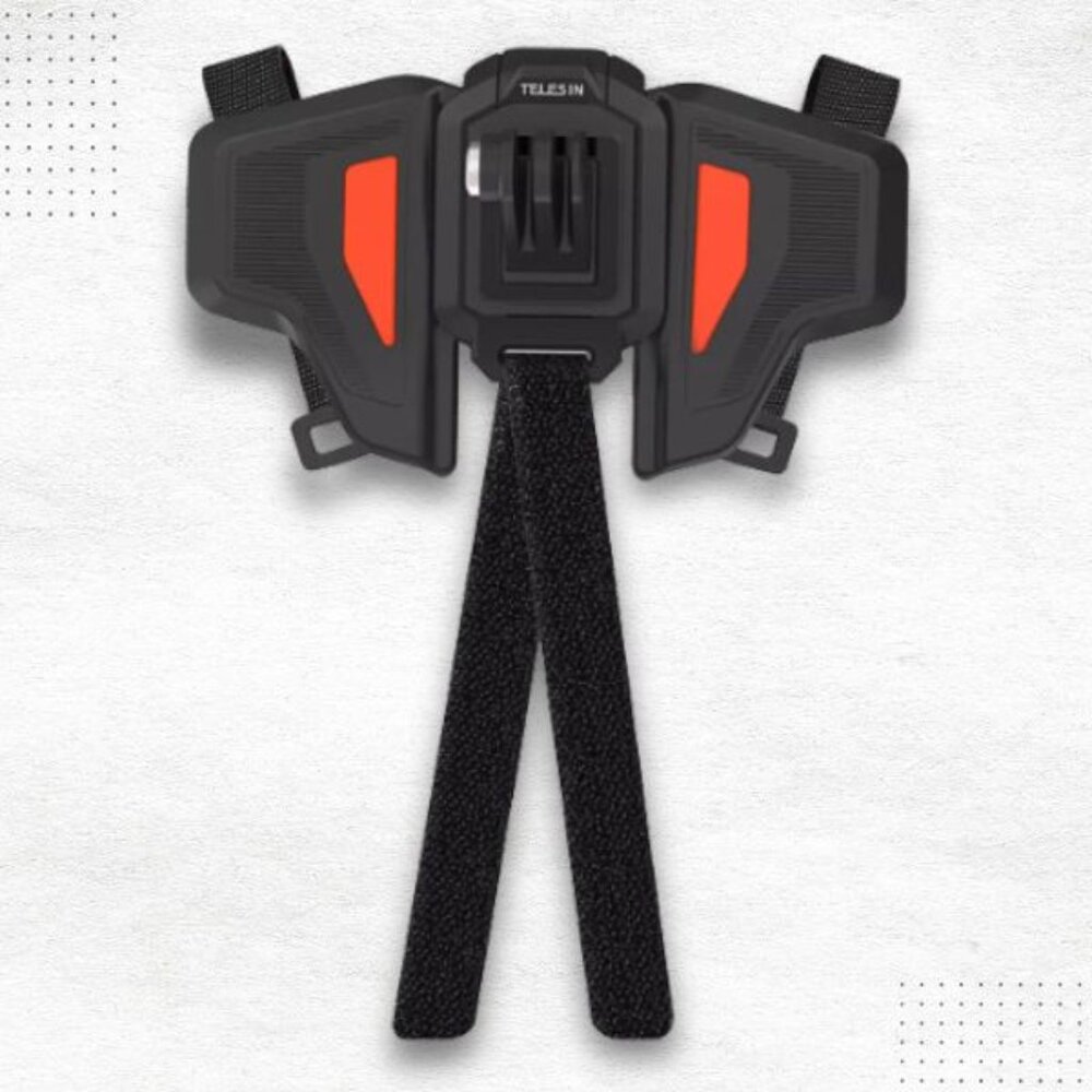 TELESIN Motorcycle Butterfly Helmet Chin Mount POV for Action Cameras - Orange